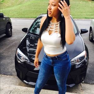 Pearl white crop top